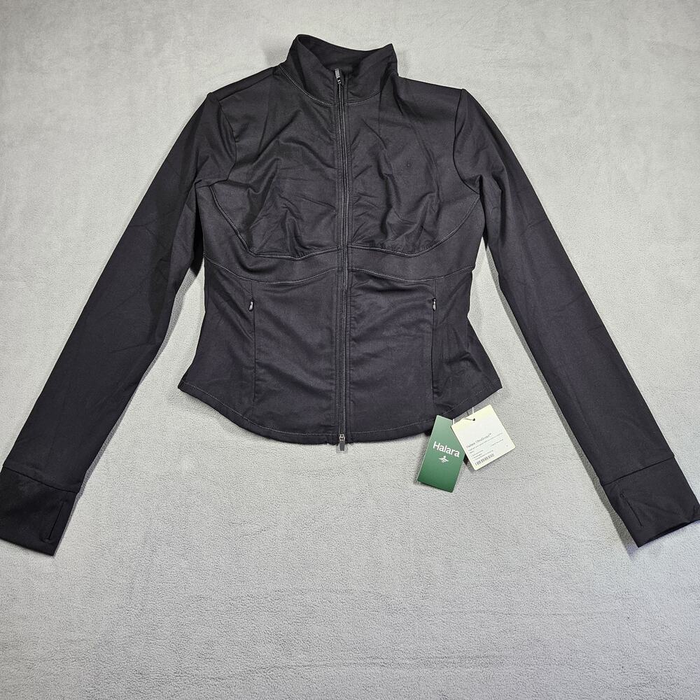 Halara UltraSculpt Mock Neck Push-Up Long Sleeve Jacket Large Thumb Hole Yoga